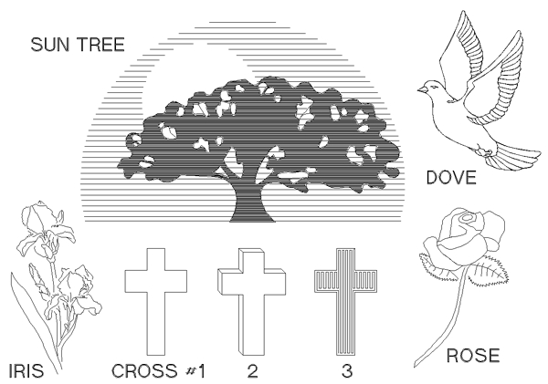 Illustration, stock memorial logo's